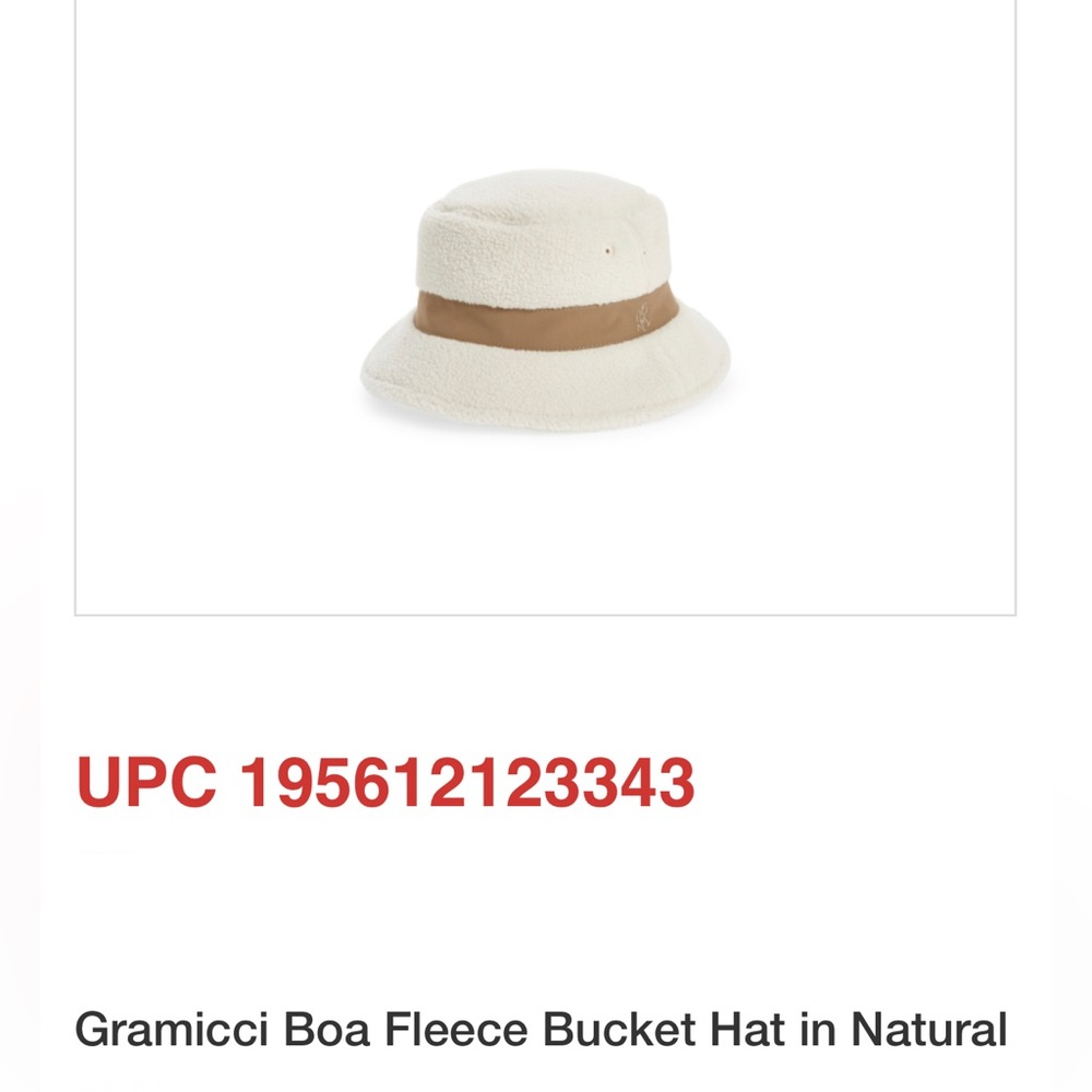 NWT . . .  Gramicci Kid’s Boa Fleece Bucket Hat  |  Natural